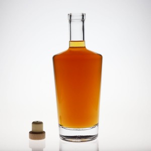 700ml 750ml 1000ml Clear Black Nordic Round Empty Rum Whiskey Spirit Gin Vodka Glass Liquor Bottle with Cork Cap 100ml 200ml 375ml 500ml