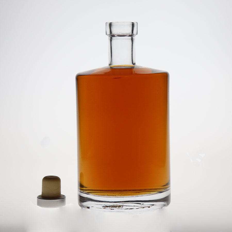 Bottiglia di vodka trasparente in vetro per liquore da 750 ml Bottiglie di vetro per whisky di liquore fantasia