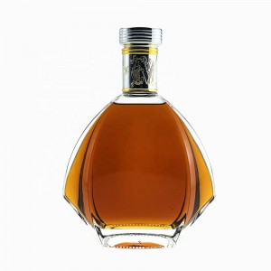 Beliebte weiße, klare, quadratische 700-ml-750-ml-Whiskyglasflasche für Spirituosen, Likör/Alkohol/Gin