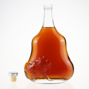 Clear Nordic Round Empty Rum Whisky Spirit Gin օղի Ապակե լիկյորի շիշ