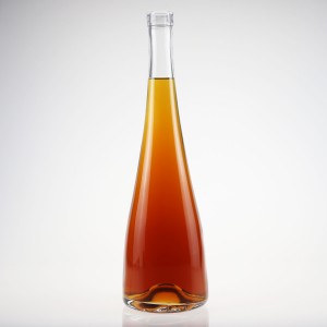Bottiglia rotonda da 700 ml in vetro per brandy whisky con tappo in sughero