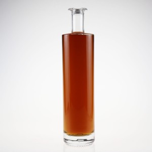 Ampolla de vi de vidre de paret gruixuda de forma rodona de 750 ml 900 ml 950 ml amb suro de fusta