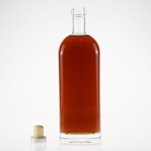 Hot Sale 350ml 375ml 500ml 700ml Crystal White Custom Glass Liquor Gin Wine Brandy Vodka Whisky Xo Bottle with Cork Stopper