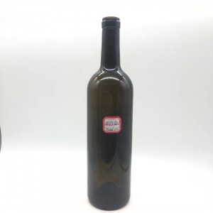 Σκούρο πράσινο διαφανές γυάλινο μπουκάλι κόκκινου κρασιού