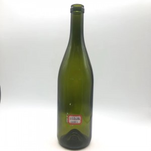 Green Brown 750 Ml Glass Bottle of Red Wine Dry White Brown
