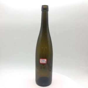 Visokokakovostne 750-ml prozorne steklenice za vino iz bordojskega stekla iz starinskega zelenega stekla