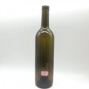 Fabricante personalizado 500ml 700ml 750ml verde ámbar botella de vidro branco verde antiguo botella de Burdeos con tapa