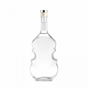स्वच्छ लिकर बाटली क्रिस्टल व्हाईट ग्लास वाईन बाटली फॅन्सी रिकामी 500 मिली / 700 मिली / 750 मिली ग्लास व्हिस्कीची बाटली