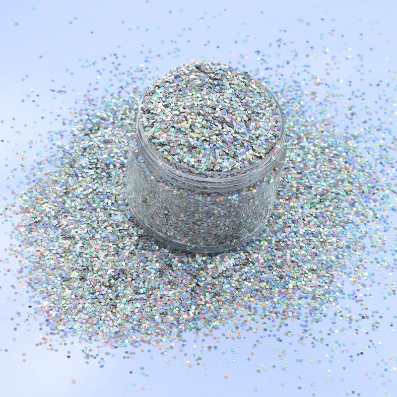 Лазерен блясък на прах Пайети сърце за празнични декорации за ноктопластика