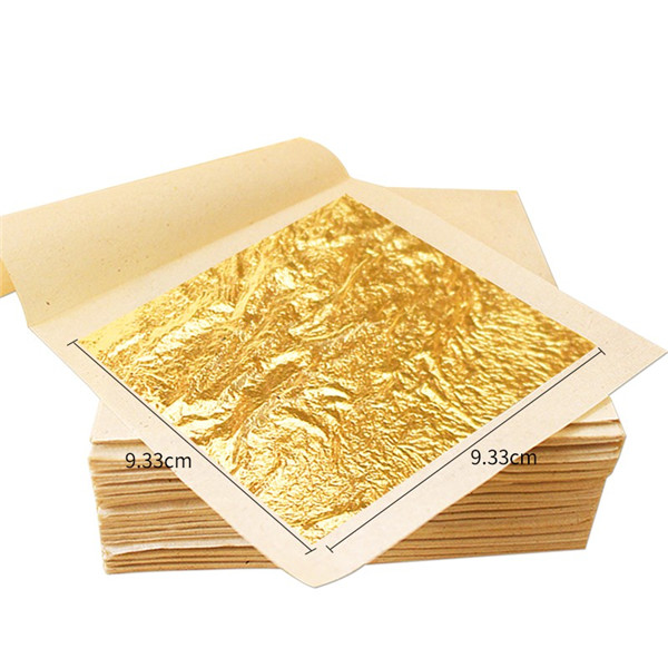 Gull folie blad 24 k flak dekorasjon ark spiselig gull blad