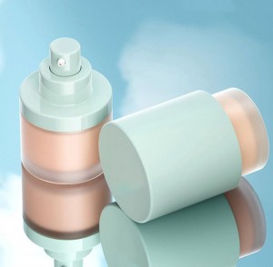 Botol Kosmetik Tanpa Pengap Kaca Silinder Putaran Tinggi Kanggo Foundation Cairan