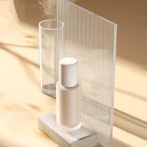 ຂວດແກ້ວພື້ນຖານ 30ml Stripe Cylinder Glass ພ້ອມກັບປ້ຳ ແລະຝາອັດປາກມົດລູກ