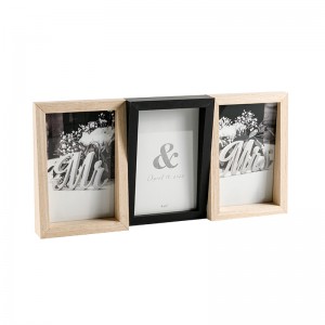 Golden State Art, 4×6 Three Picture Frame Hinged Collage Photo Frame with Real Glass