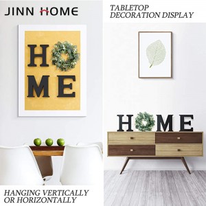 Wood Home Decor Letters with Artificial Wreath