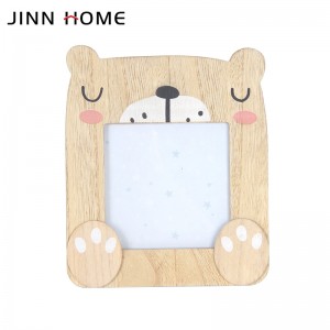 3.5×3.5inch Wood Color Wooden Baby Funny Photo Frame