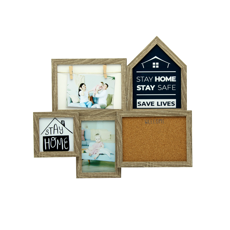 Rustic Wood Collage Picture Frame With Chalk Board