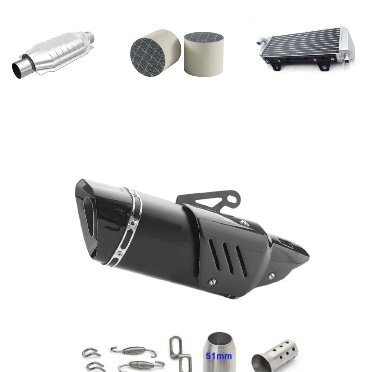 Hot Sale 304 Stainless Steel Titanium Exhaust Muffler Automobile Parts Exhaust Muffler System