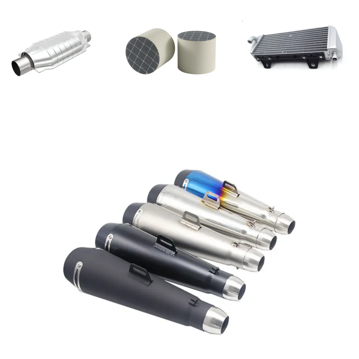 Accipe Custom Low Price Steel Automobile Parts Exhaust Titanium Muffler System