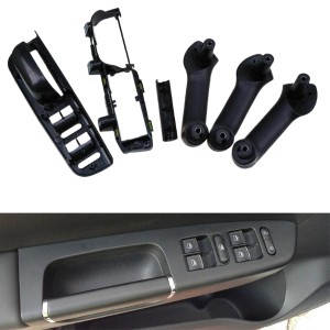 Pintu Interior Handle Grab Switch Bezel Trim Panel Kit 1J0867172DA94 1J0867171DA94 1J1867179Afor VW Jetta BORA Golf GTI MK4 Hitam