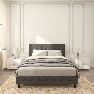 I-B128-L I-King Size Upholstered Bed Bed Frame ene-Headboard
