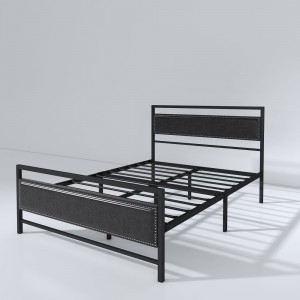 Б130-Л метални оквир кревета са стилизованим узглављем и подножјем уграђеним за нокте са мехурићима