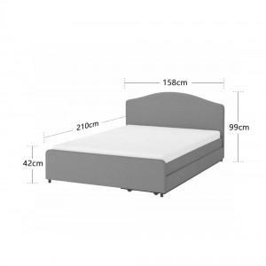 B177-L Estrutura de cama estofada minimalista com 2 gavetas de armazenamento