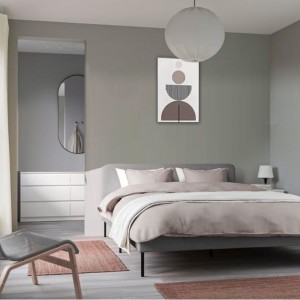 B178-L Minimalist Full Size Upholstered Bed Frame Ubos nga Profile Platform Bed