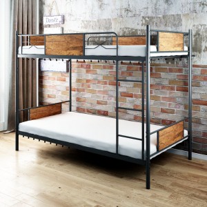 B24-T Twin Metal Bed Frame Detachable Bunk Bed Untuk Rumah atau Sekolah