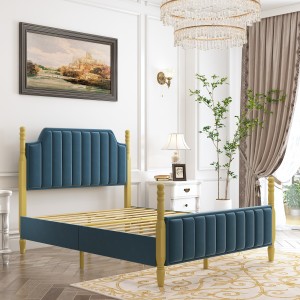 B279-L Yemazuva Ano Classical Upholstered Bed Frame King Size Luxury ine High-back Headboard