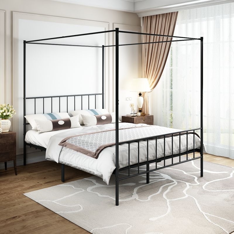B44 Moderni okvir kreveta s baldahinom u jednostavnom stilu