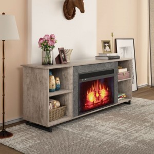 JHD23 Electric Fireplace TV Stand ສໍາລັບໂທລະພາບສູງເຖິງ 74"