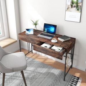 D26-T Учебна маса на едро с чекмедже, мебели за домашен офис Дървена стоманена компютърна компютърна маса