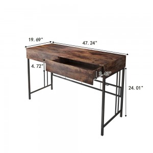 Table d'étude en gros D26-T avec tiroir, bureau d'ordinateur en acier en bois de meubles de bureau à domicile