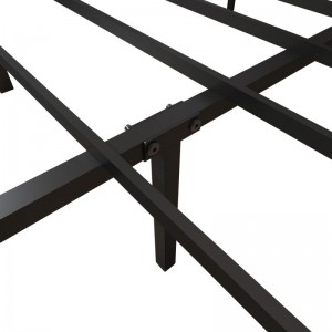 JHB45-J Cama de plataforma con dosel de metal negro de tamaño completo Cama con dosel de madeira de ferro