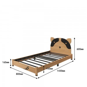 B193-L Jaunākā karikatūras dizaina bērnu gulta ar suņu dizaina galvgali
