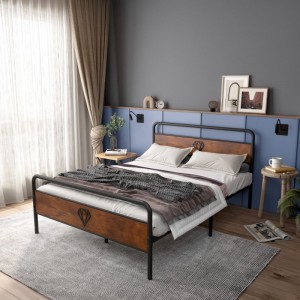 Khung giường bằng gỗ kim loại JHB63-J Khung giường hình ống bằng kim loại