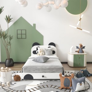 B192-L 漫画子供用ベッド素敵なパンダ デザイン子供布張りベッド