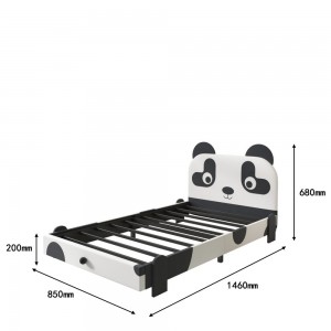 B192-L Cartoon Children's Bed ẹlẹwà Panda Design omo Upholstered Bed