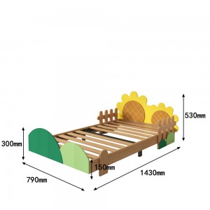 B199-L čela se slunečnicovým vzorem Rozkošný rám dětské postele na platformě