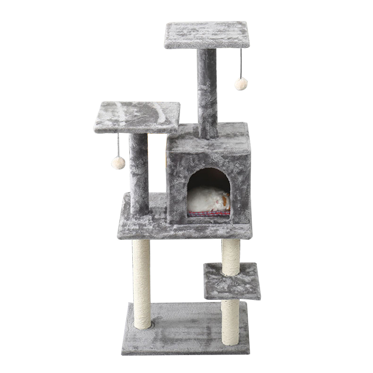 Karsti pārdod kaķu skrāpējamu interaktīvu rotaļlietu augstas kvalitātes kaķu koka sizala kaķu koka tornis