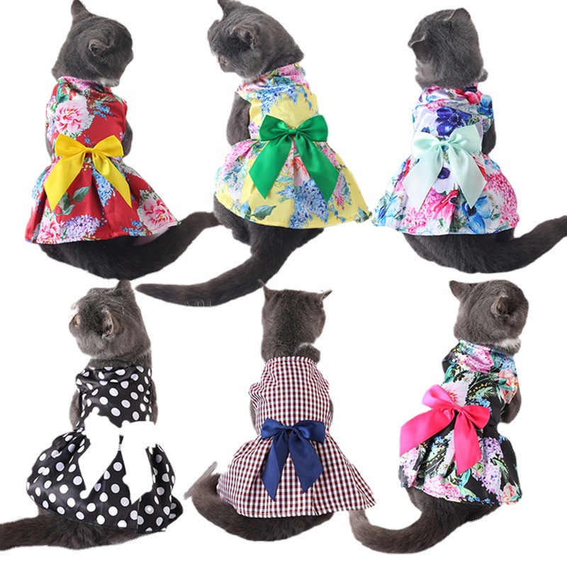 Augstas kvalitātes ziedu kleitas suņiem Svētku mīļas kleitas kaķiem un suņiem