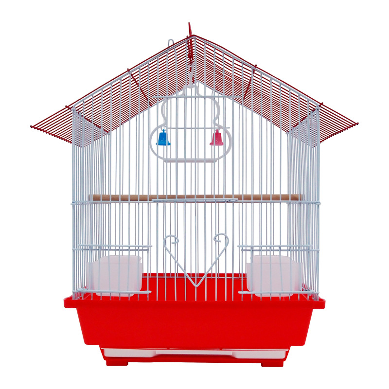Augstas kvalitātes salokāms metāla krāsas galvanizēts mazs papagaiļa būris ar koka rāmi un pusdienu kastes putnu būris