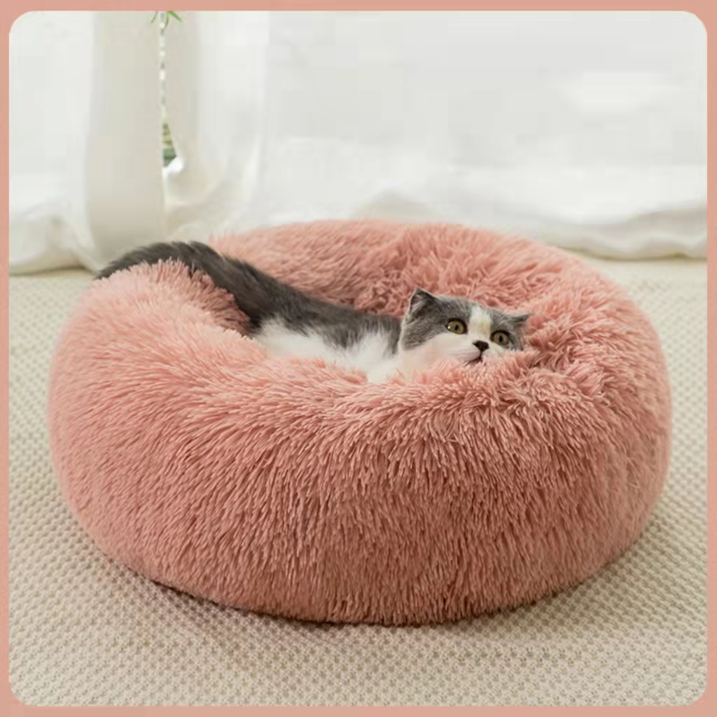 Karsti izpārdošanas luksusa supermīksts virtulis mākslīgās kažokādas apaļa kaķu gulta mazgājama kaķu un suņu gulta