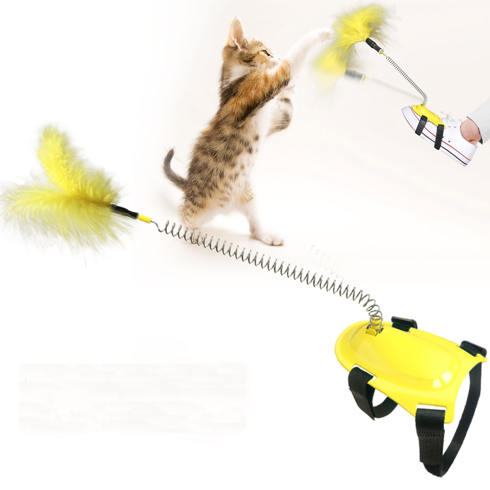 Mājdzīvnieku rotaļlieta interaktīva puzle kaķis smieklīgs kaķa nūja smieklīgs spalvu nūja mazas kājas smieklīgs kaķa nūja