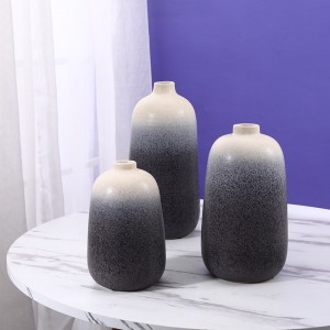 Varios tamaños y diseños de jarrón de cerámica para decoración del hogar con acabado mate