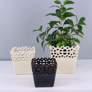 Hollow-out nga Porma nga Dekorasyon nga Ceramic Flowerpot & Vase