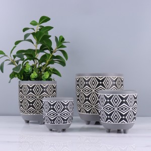 Deboss Ĉizado & Antikvaj Efektoj Dekoracio Ceramika Planto