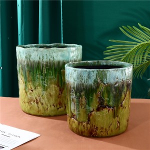 Imiterere ya kera idasanzwe Yashushanyijeho Ceramic Flowerpot & Vase, Imitako yo murugo