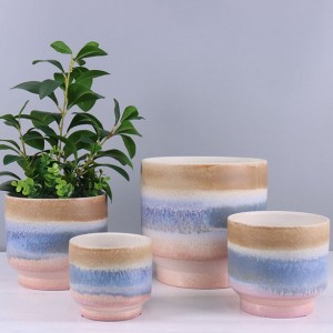 Handmade Matt réaktif glaze Imah hiasan Pot keramik
