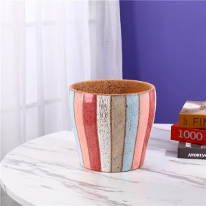 Multi-kolore Style Handmade Glazed Seramik Flowerpot, Glazed Plant Pot